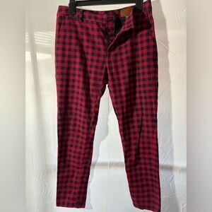 ASOS "Red Plaid Button‎ Up Pants” 30x32
